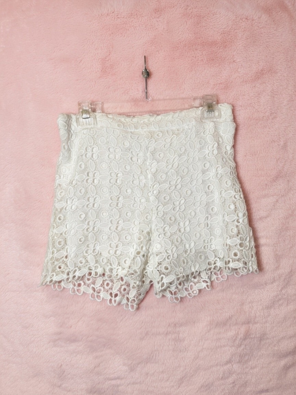 White Lace Floral Crochet Women's Shorts